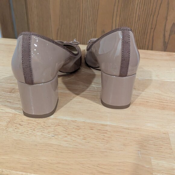 J. Crew Evie Ballet Pump Heel Patent Leather Deep Blush Size 6 - Picture 3 of 6